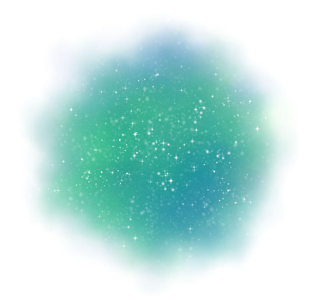 Lime Green Teal Blue Galaxy Watercolour Spot